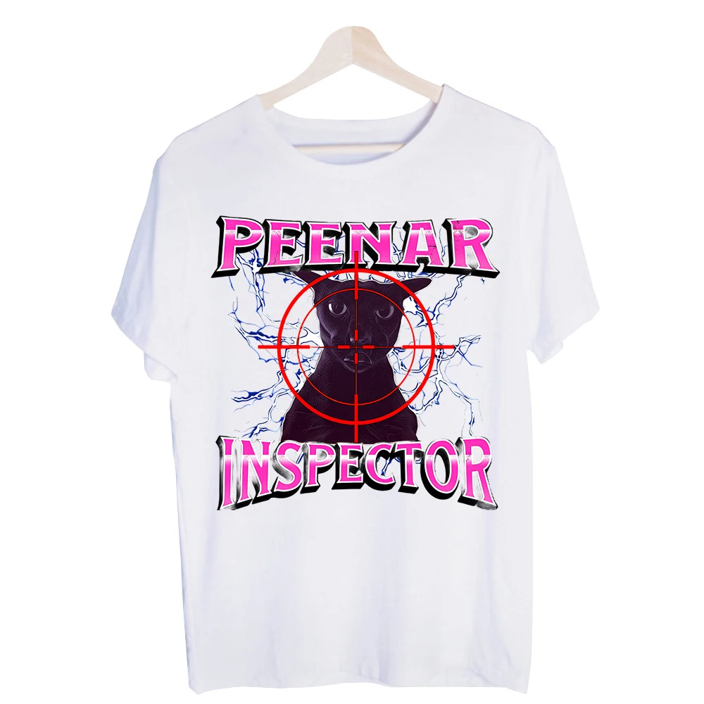 Men's Black Cat Target Graphic Tee, Short Sleeve Crew Neck T-Shirt for Casual Streetwear and Daily Outfits