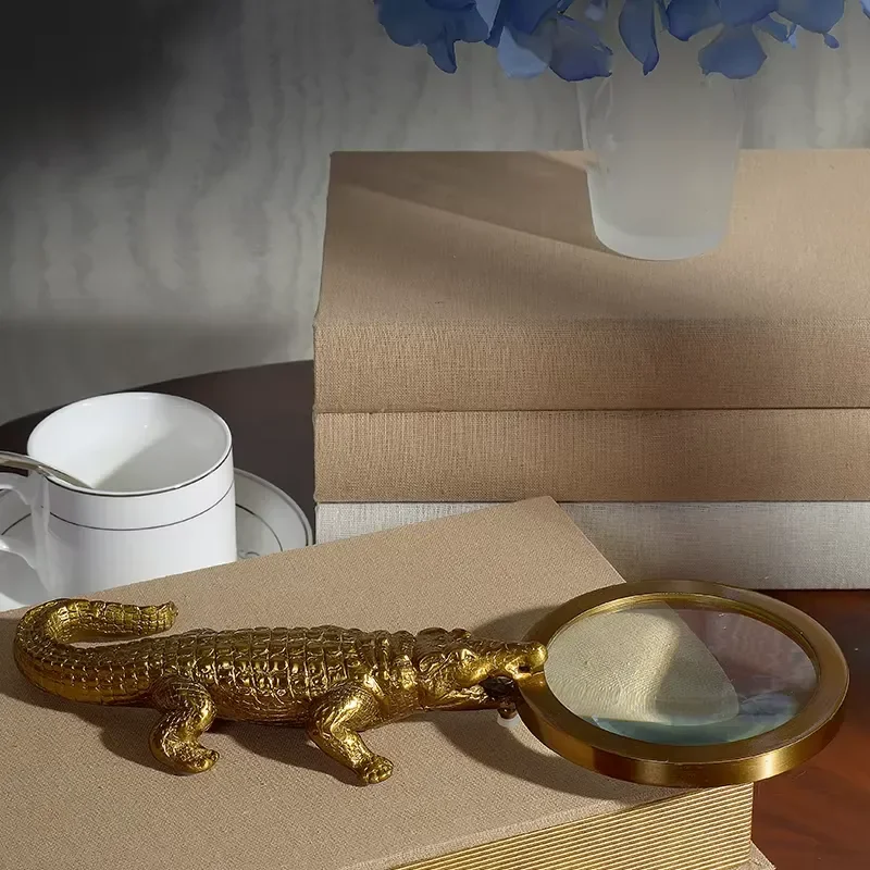 Luxury Brass Animal Magnifying Glass Creative Art Design Metal Craft High Quality European Style Living Room Home Decoration
