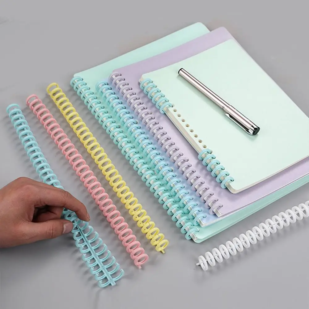 10pcs Binding Strip Notebook Binding Clip Binder Buckle A4 A5 B5 Loose-leaf Ring Plastic 12mm 30 Hole Book Circles
