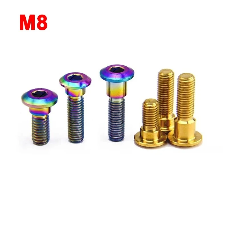 4Pcs M8 x 20 25 30 33mm Titanium Alloy Bolt Screws Hex Socket Head for Suzuki Disc Brake Rotor Bolts