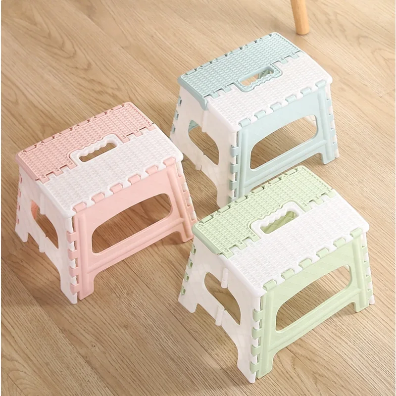 Multifunctional Portable Plastic Folding Stool Outdoor Hiking Fishing Foldable Stool Chair Colorful Children's Stool Stepstool