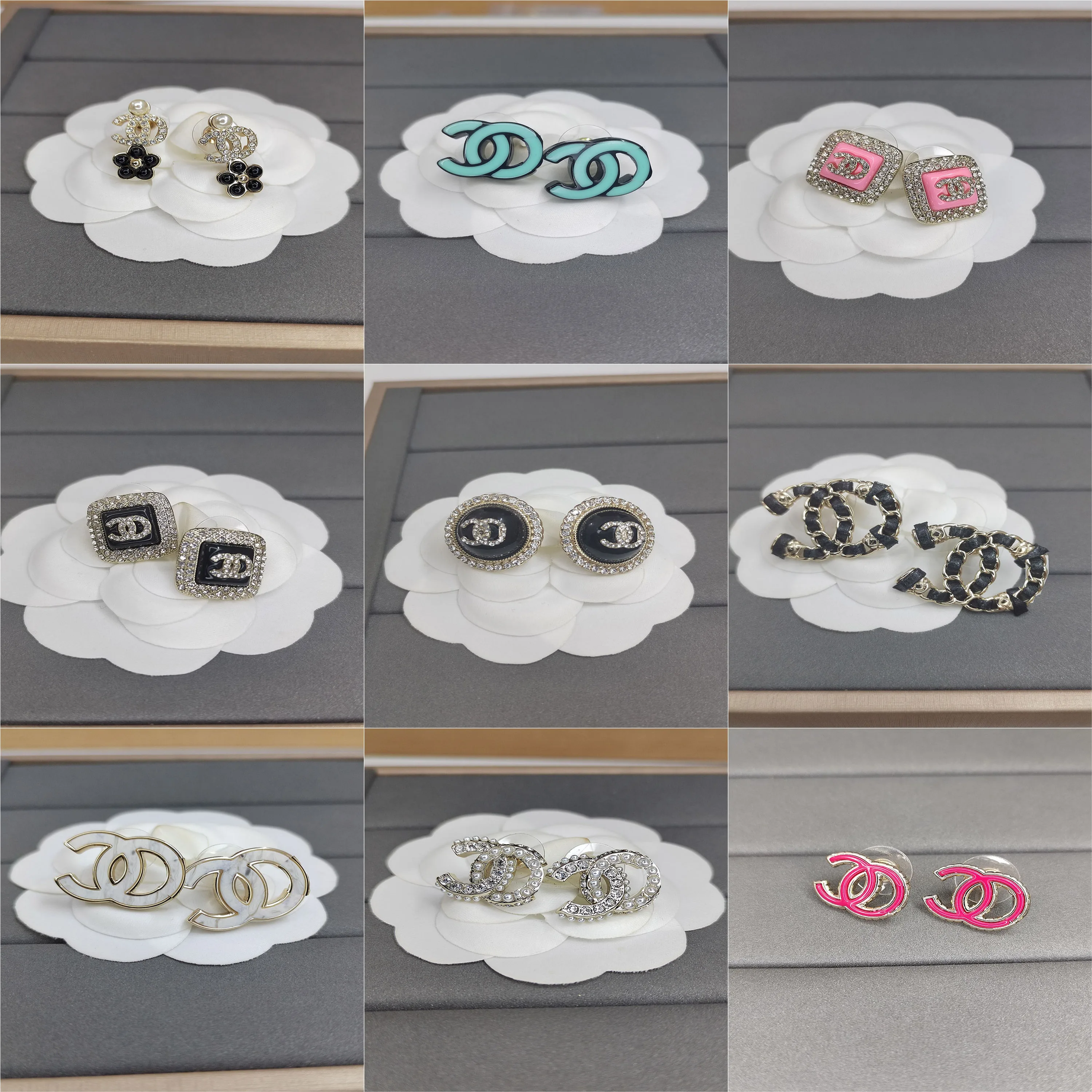 

2026 new Chan stud earrings double C popular trend favored by global fashion lovers, affordable price