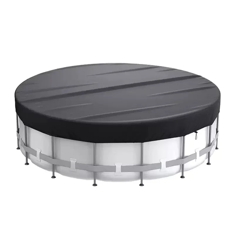 

1 durable Oxford cloth round pool cover, with drawstring - waterproof, dustproof and UV-resistant, suitable for buried swimming