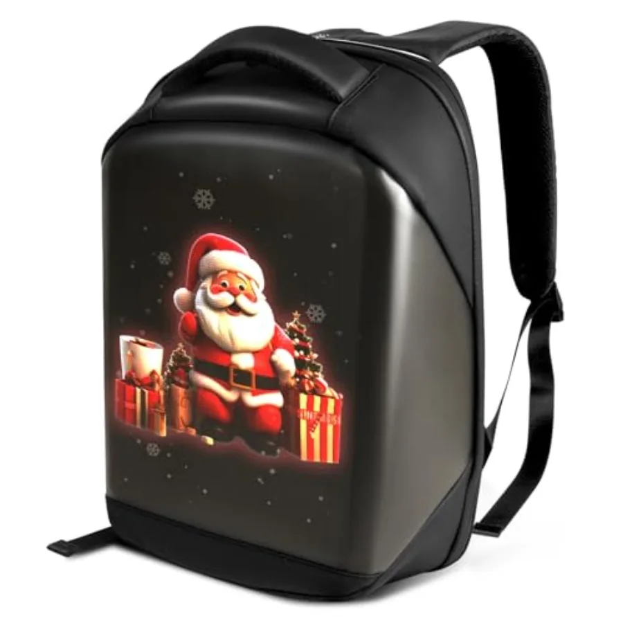 

LED Backpack with Full-color Programmable Screen, App Control Laptop Backpack, Waterproof Luggage Bag for Camping Cycling Trave