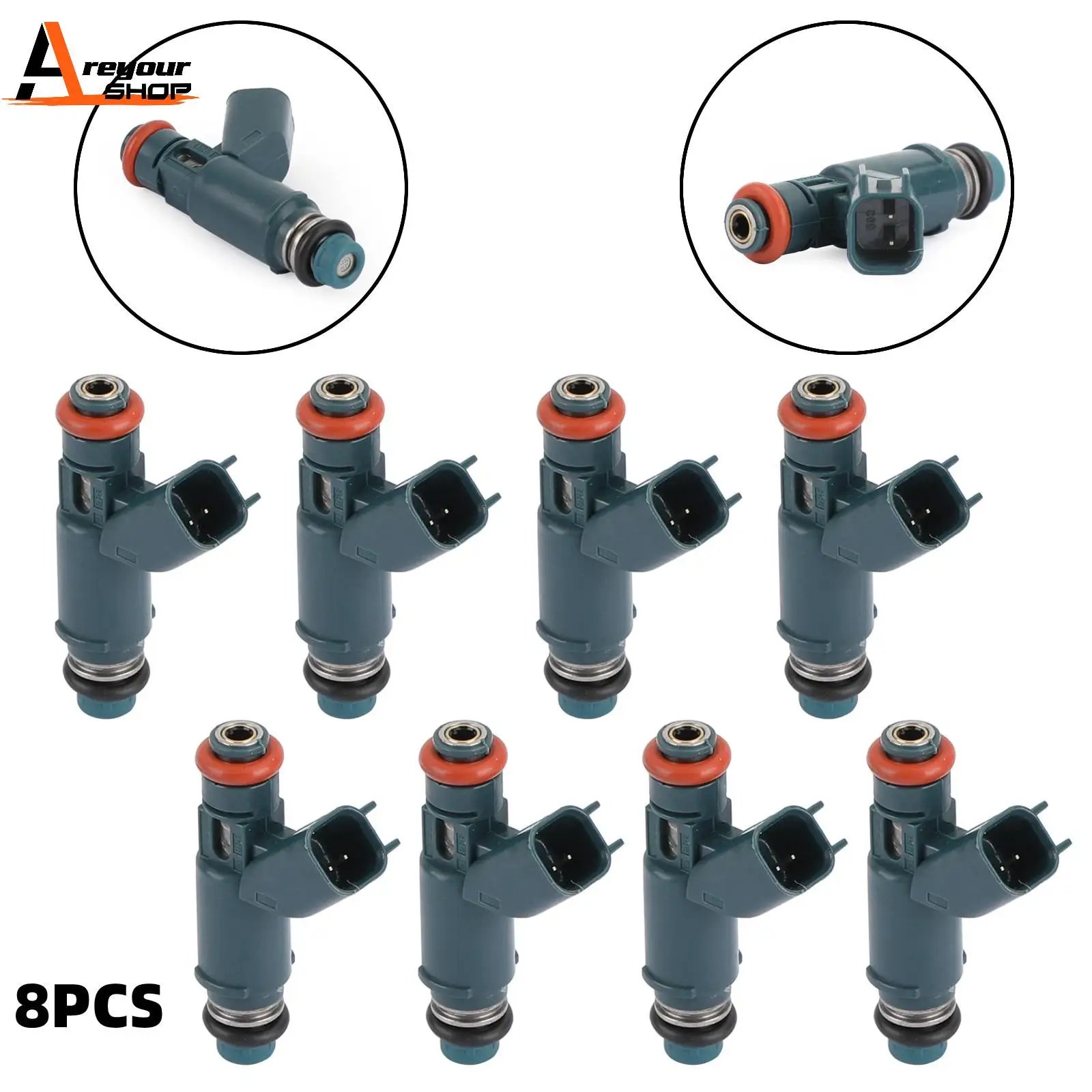 Areyourshop 8PCS Fuel Injectors Fit ForJaguar 4.2L 2003-2009 Land Rover 4.2L 2008-2009 4650544 AJ811177 Car Accessories Pats