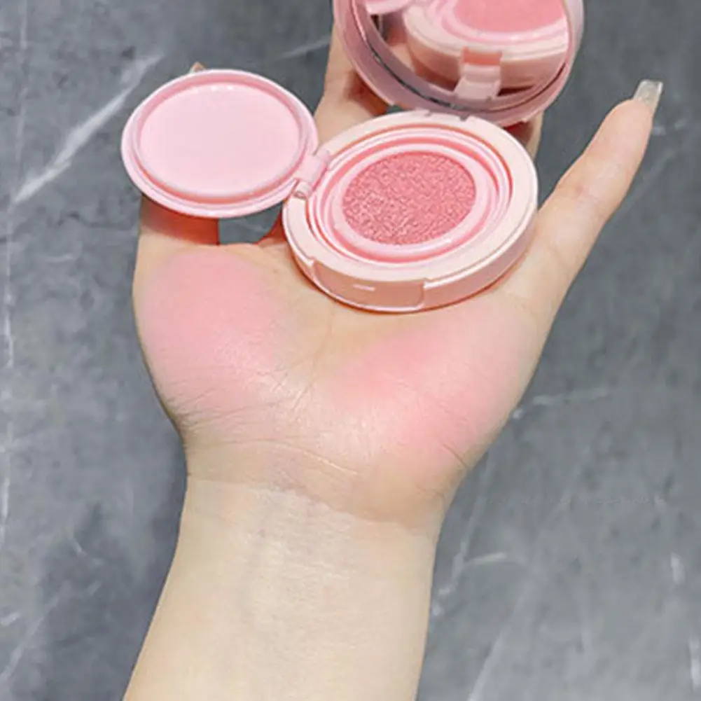 Vochtinbrengende Luchtkussen Poeder Blusher Modder Met Bladerdeeg Natuurlijk Gezicht Wang Blush Blush Make-Up Whitening Crème Verhelderende Mist F2h8