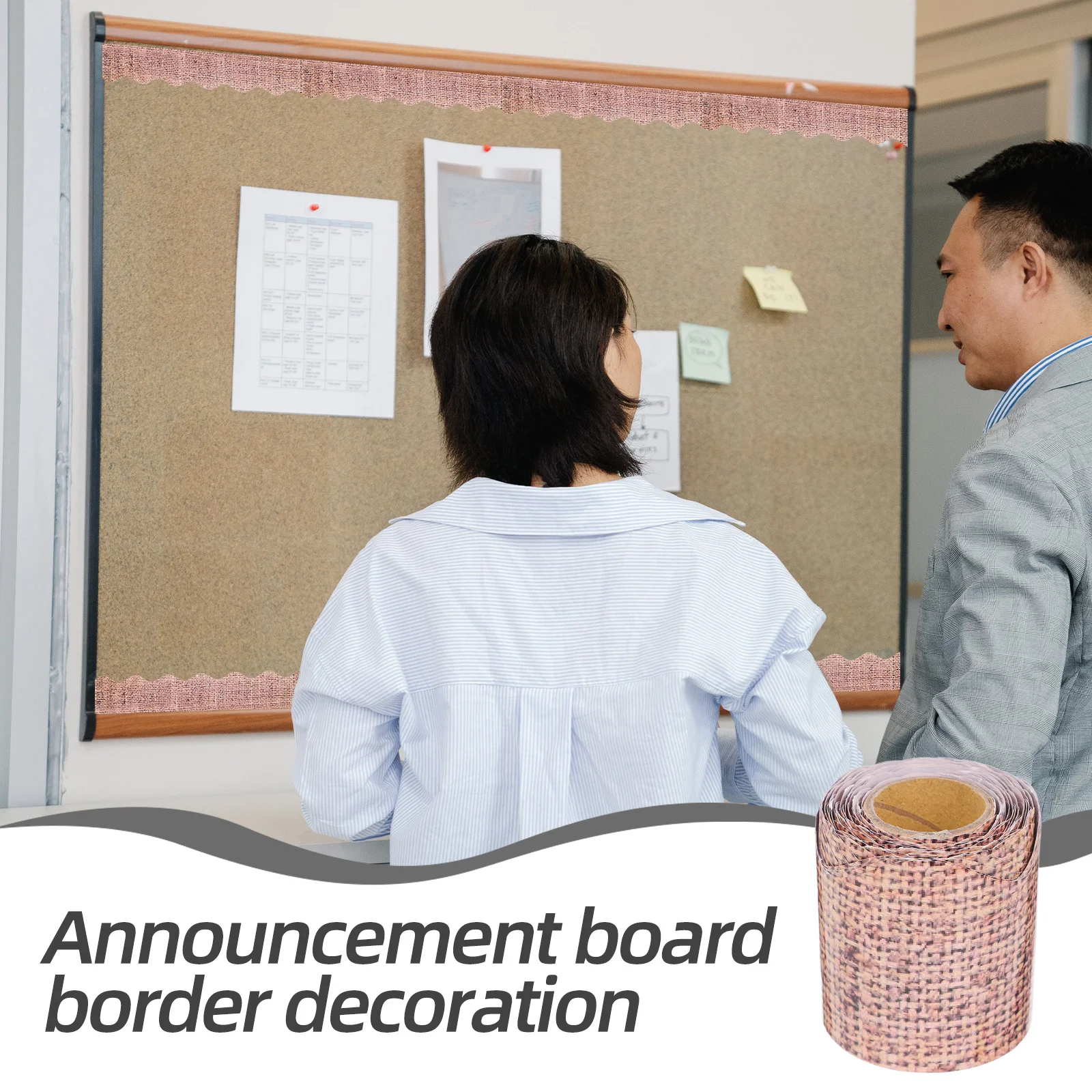 1 Roll Non-Adhesive Bulletin Board Border Trim Removable Blackboard School Classroom Decorative Border Paper Bulletin Accessory