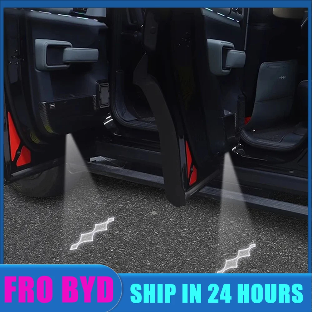 LED Door Welcome Light For BYD Leopard 5 Accessories 2023-2025 Car HD No Fading Projector Shadow Light Warning Ambient Light