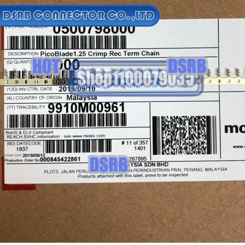 

100pcs/lot 50079-8000 500798000 Terminal Wire gauge 26-28AWG 100% New and Original