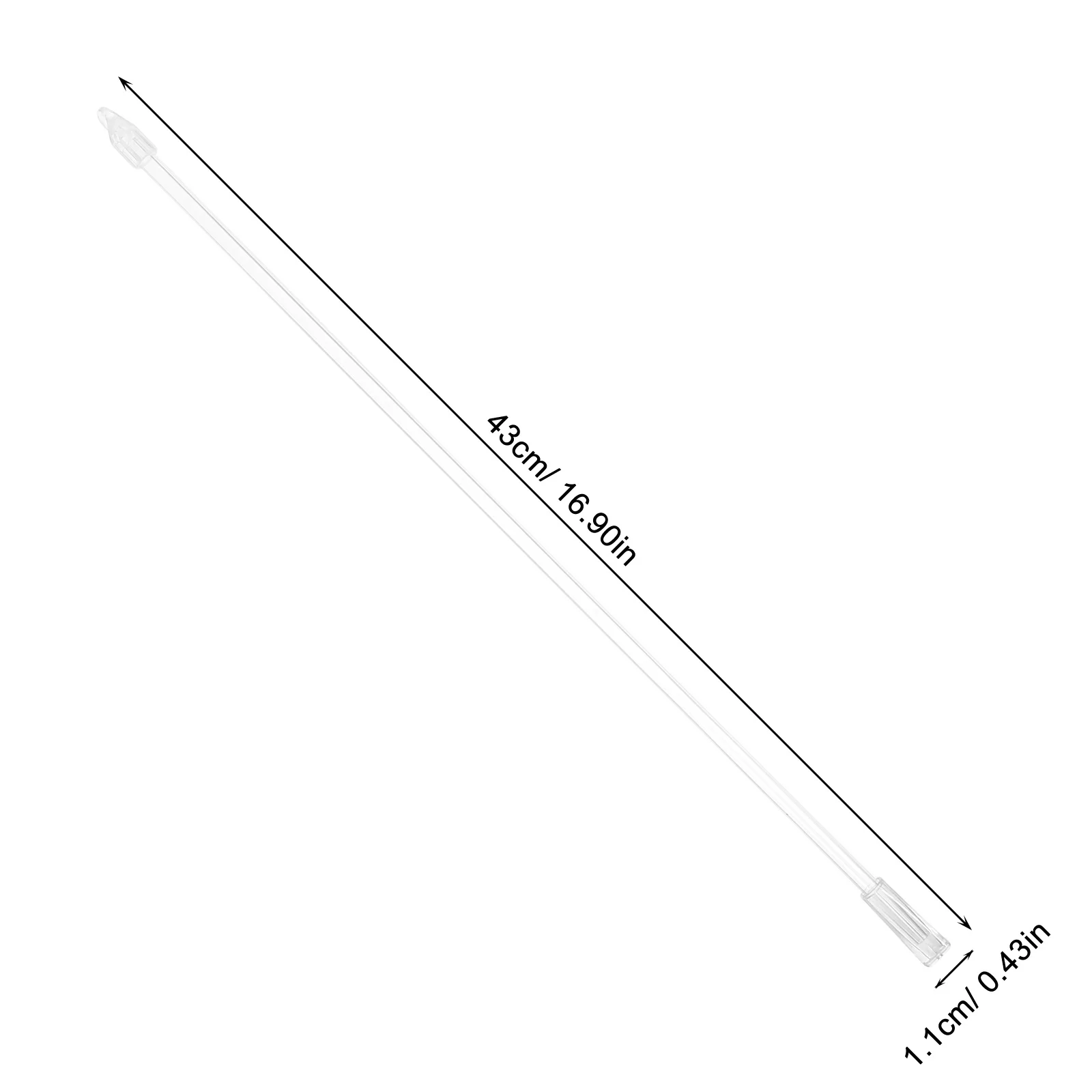 Replacement Vertical Blind Wand with Hook Transparent Tilt Rod for Window Blinds Smooth Pull Drapery Control Stick Sturdy Blind