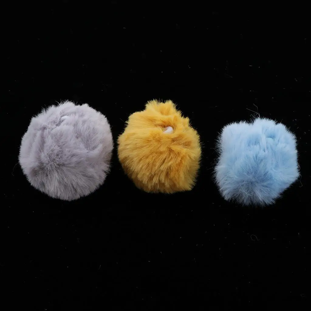 Faux Fur Pompoms 20 Pack Craft Pompom Balls Keychain DIY Pendant Set for Hats Bags Scarves Jewelry