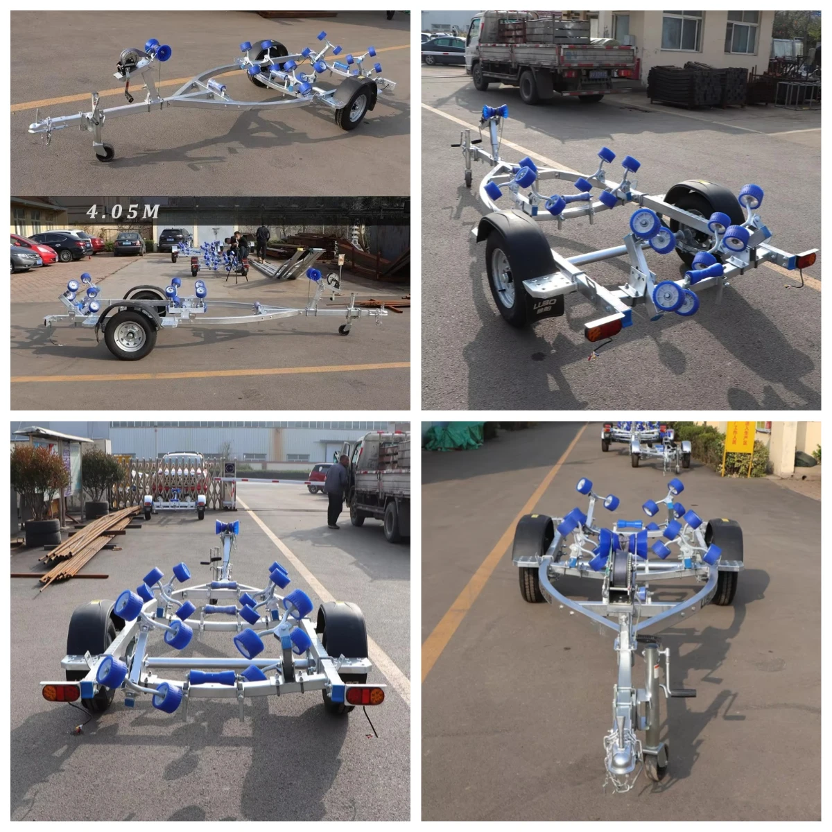 【Upgrade 4.05m Boat Trailer】Heavy Duty Galvanized Frame, Adjustable Bunk System, 2000kg Capacity - Perfect for Fishing Boats,
