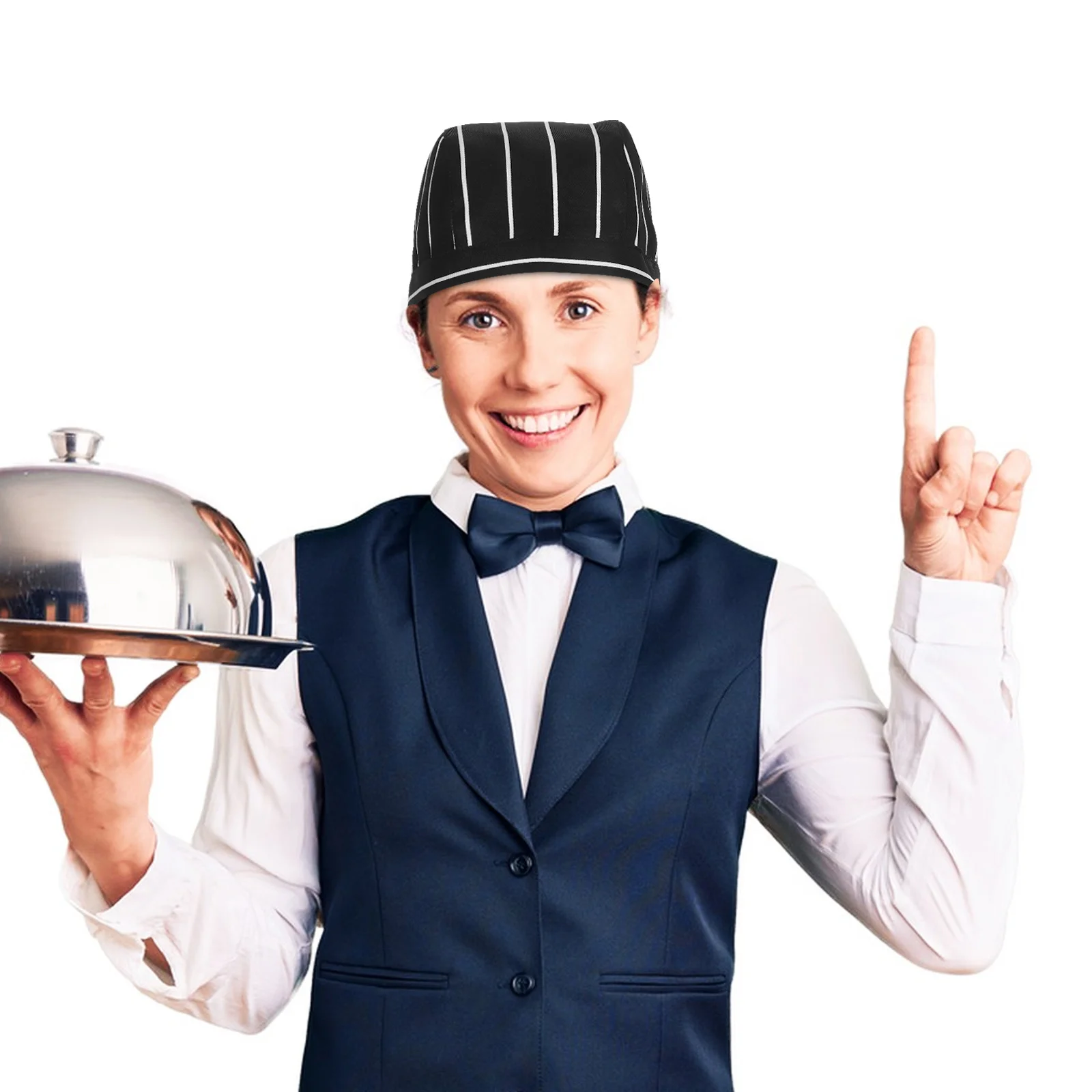 6pcs Chef Hats Breathable Cotton Sweat-Absorbing Adjustable Unisex Kitchen Cap For Cooking Catering Services Washable