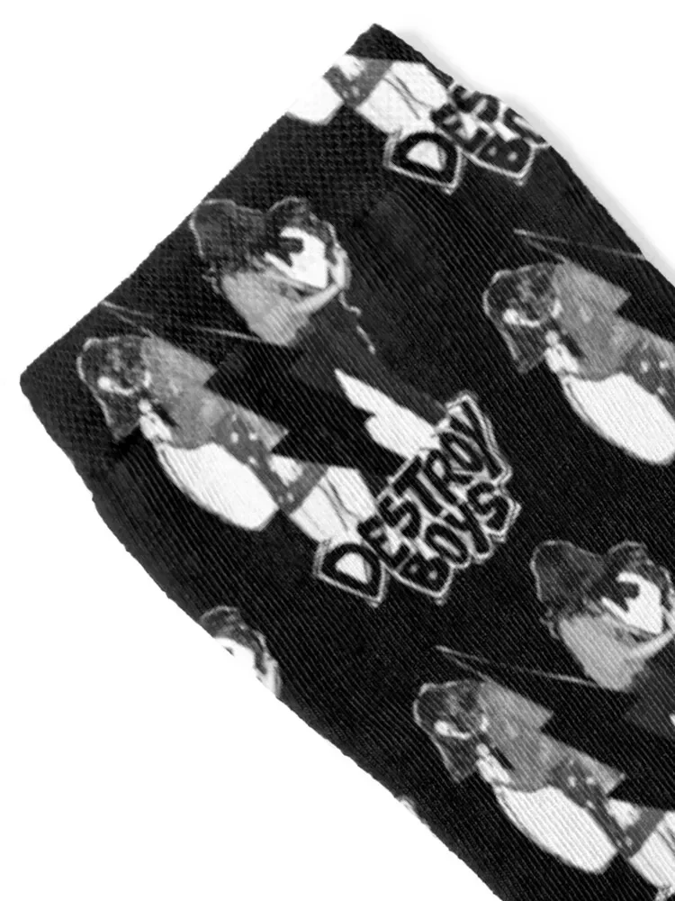 art special from band Destroy Boys Socks men cotton high quality with print snow christmas stocking Socks Female Men's