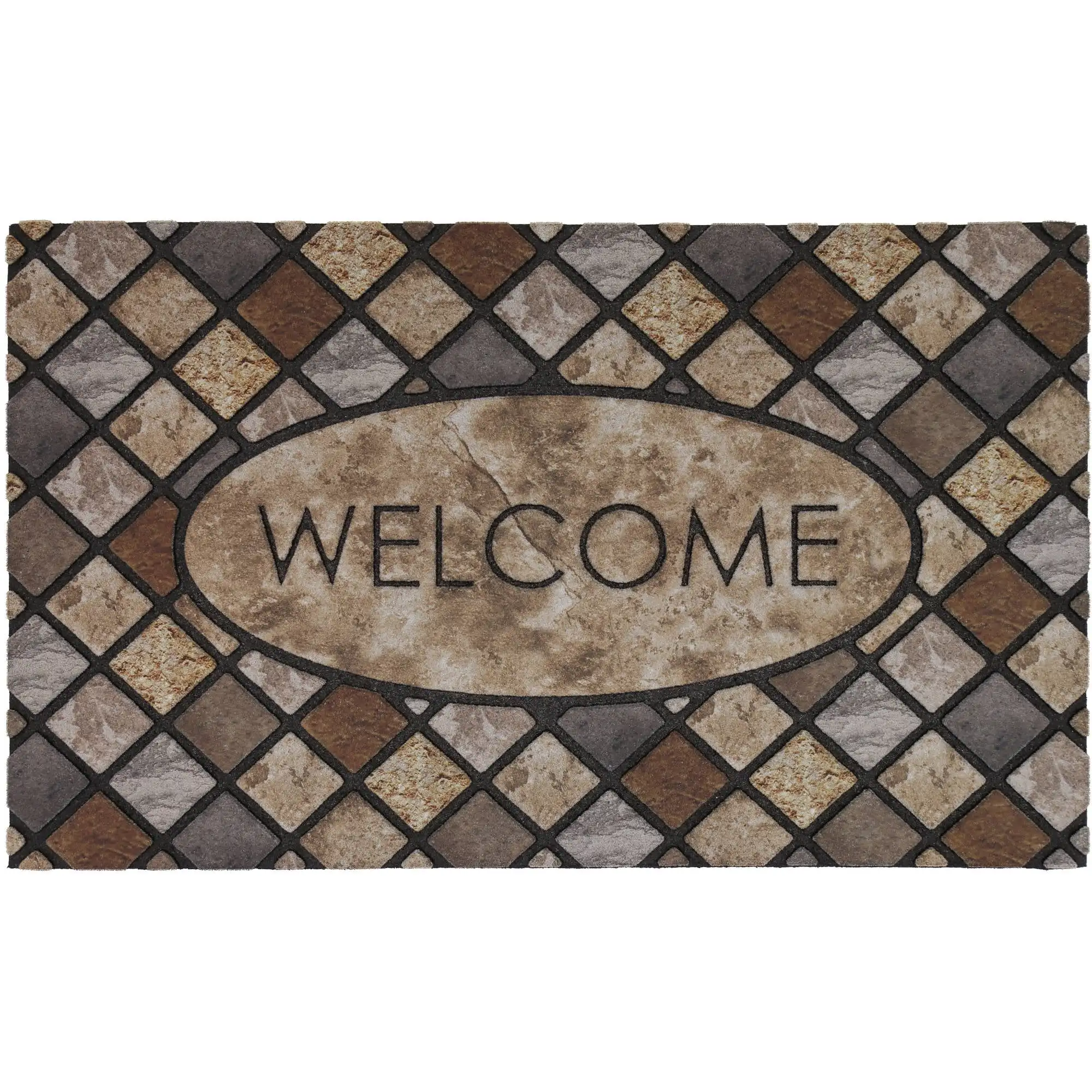 

Овальный коврик из полиэстера, бежевый, 18x30