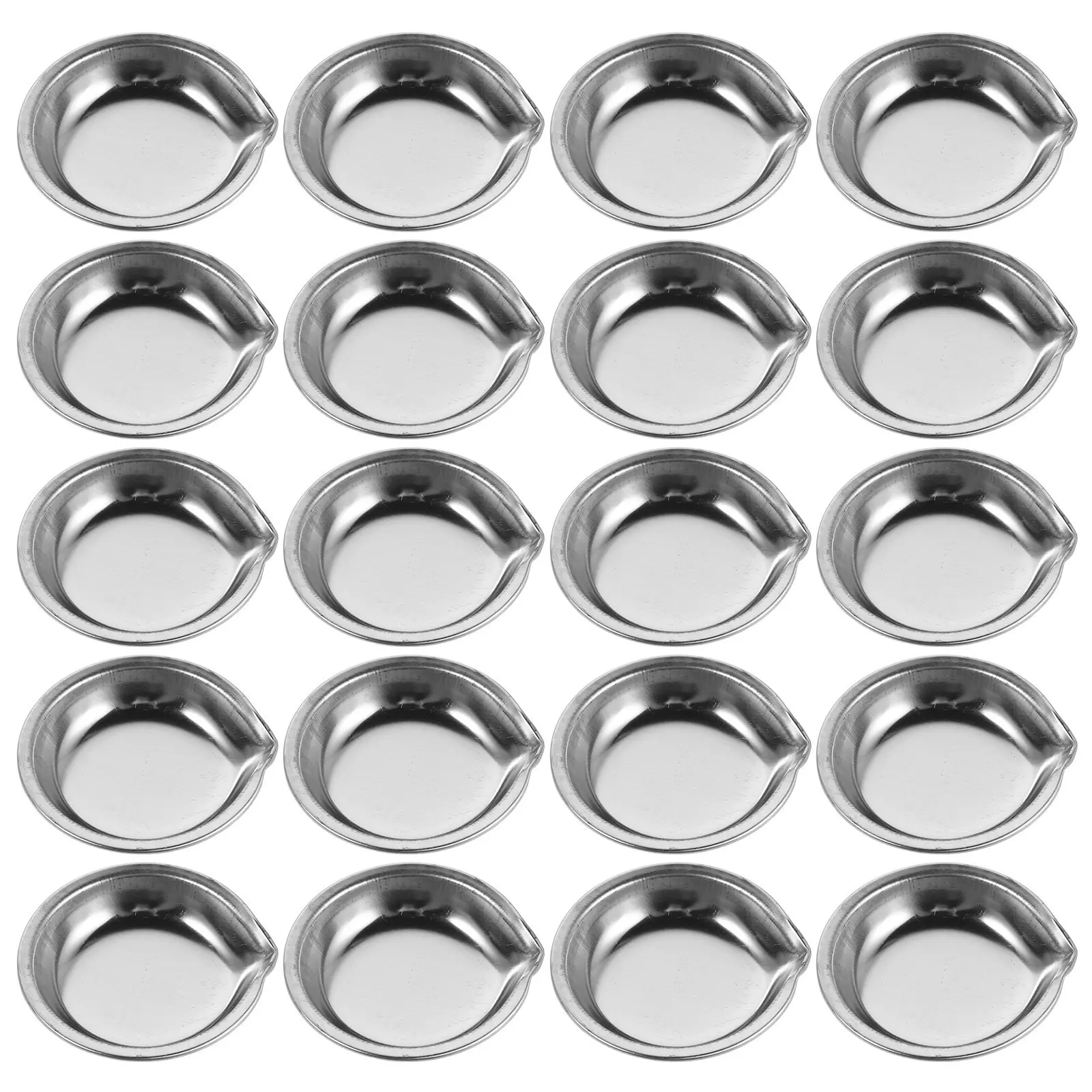 24Pcs Paint Palette Stainless Steel Round Mixing Tray Easy Clean Paint Container for Watercolor Oil Acrylic Paints