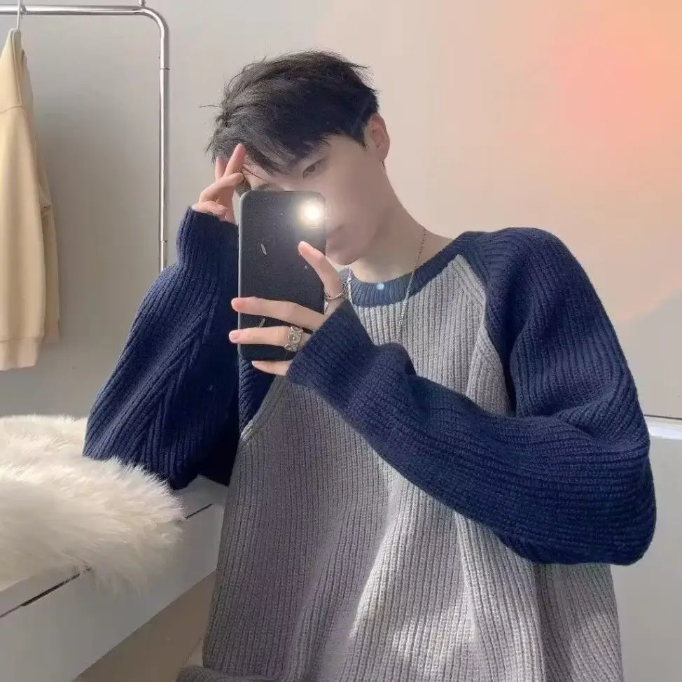 

Loose Long Sve Pullover Knitted Sweater oulder Insert Design for Men And Women Casual Sle round Ne Couple Boting ...