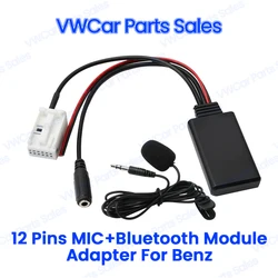 Car Radio 12Pin Plug Bluetooth 5.0 Aux Adapter Wireless Audio Cable For Mercedes Benz W169 W245 W203 W209 W164 Audio CD 20 50 30