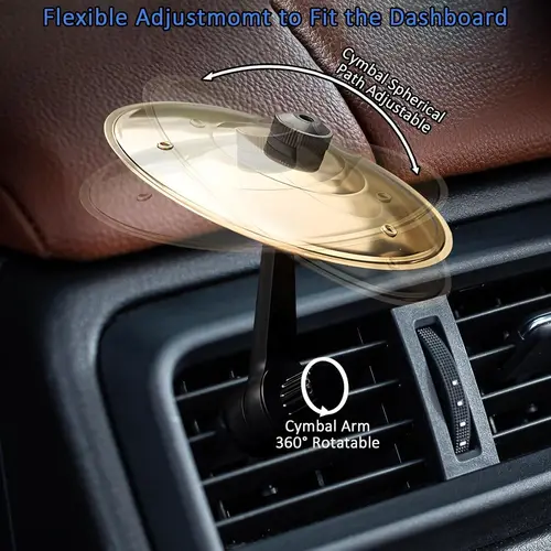 Imagen 1 del producto Platillo de choque de coche para salpicadero y ventilación | Mini platillo musical decorativo para entretenimiento en el automóvil platillo de cochemini platillo musicaljuguete decorativo para cochecymbal decorativo co