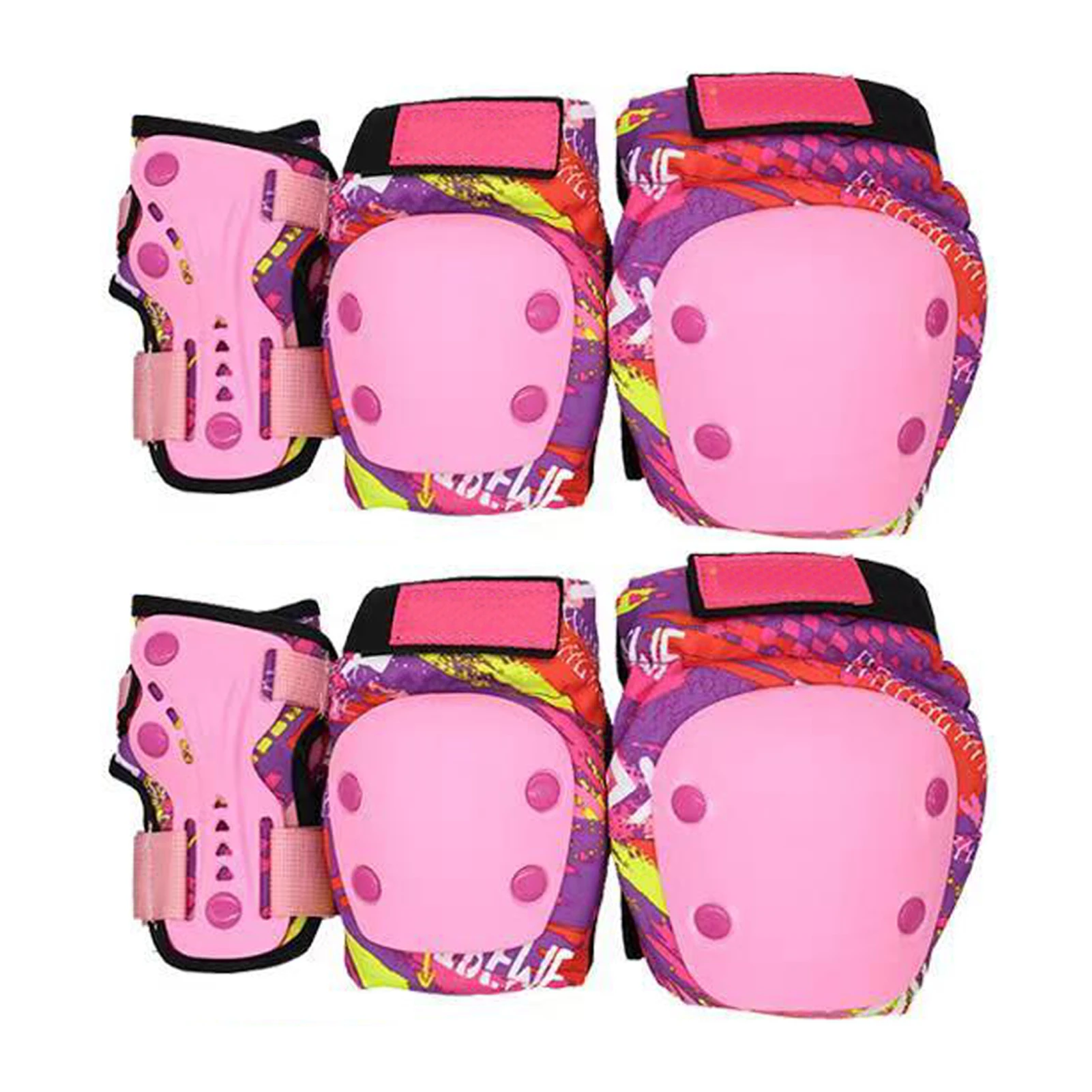 6 In 1 Kids Knee Pad Set Elbow Wrist Cycling Children Protective Equipment Guard Scooter Adjustable Roller Blading Gear Skating