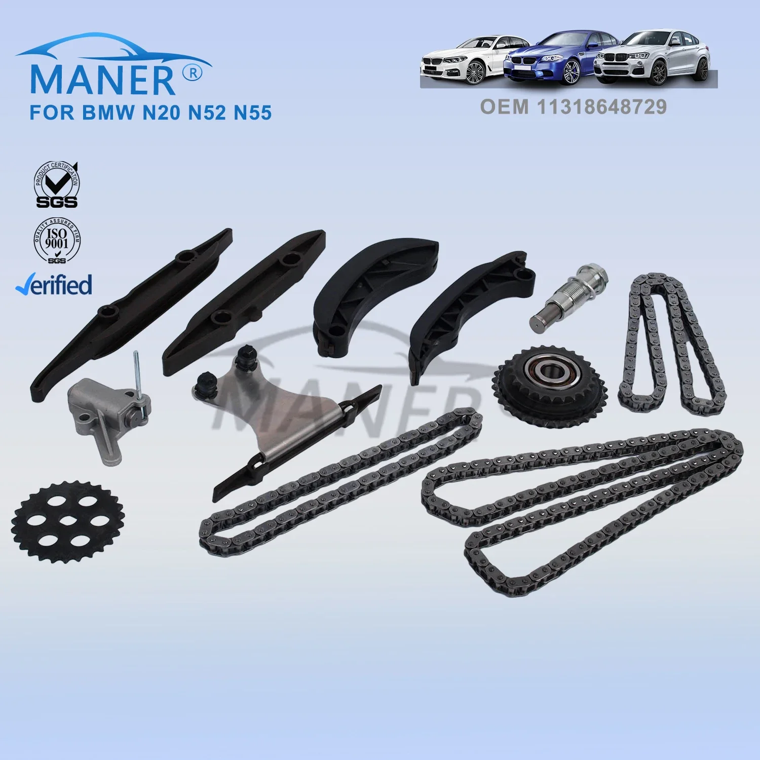 MANER motor Timing Chain Kit set 11318648729 11318648729 FOR BMW 3' 4' 5' 6' series X3 X4 MINI Cooper F55 F56 F54 F57