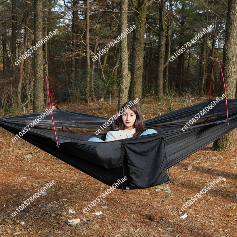 Hammock Outdoor push-pull anti-rollover mosquito net Hammock, outdoor double anti-mosquito, swing indoor tent new