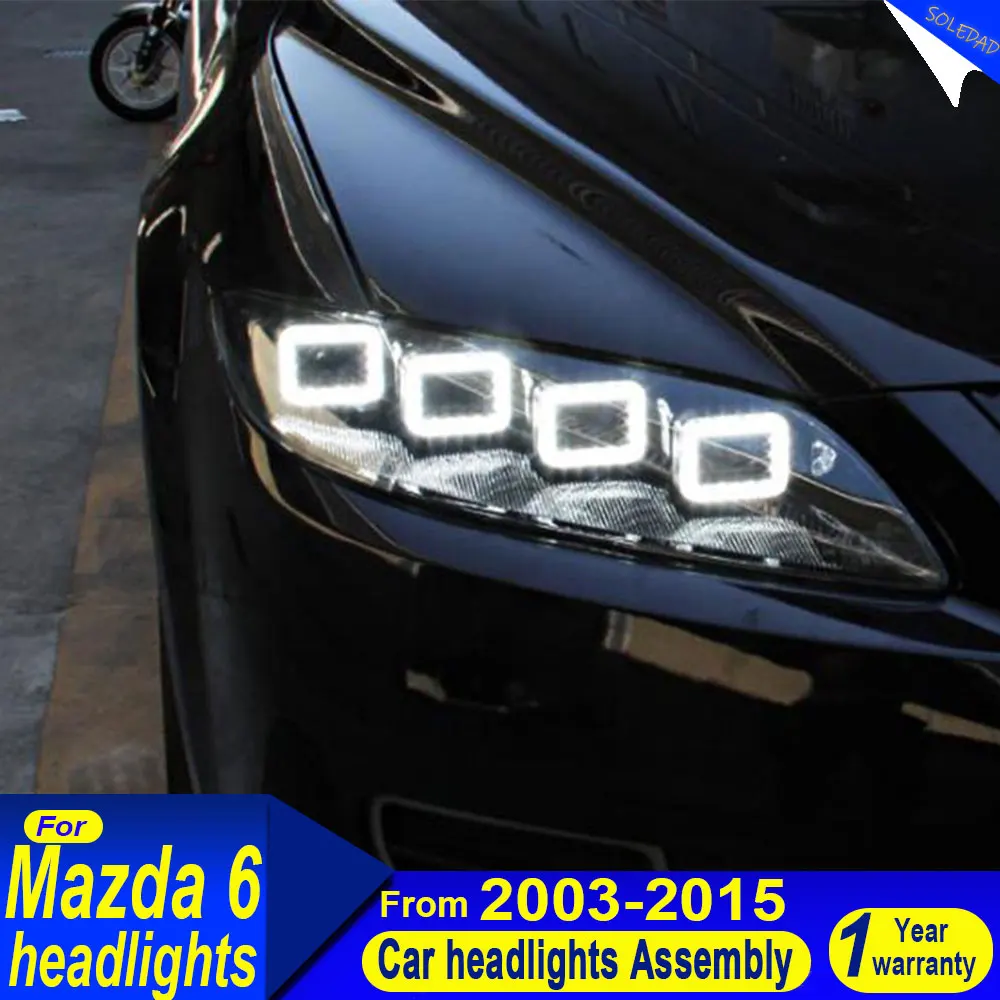 Car headlights for Mazda 6 2003 2004 2005 2006 2007 2008 2009 2010 2011 2012 2013 2014 2015 Mazda 6 Head Lamp Drl Projector Lens