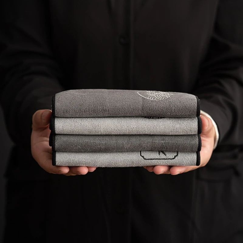 Water Absorption Tea Towel Tea Cloth Thickened Coffee Table Cloth Zen Teaware Towel Cotton Linen Rag Pad Tea Table Accessories