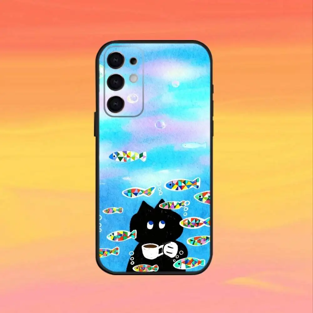 삼성 S 25,24,23,22,30,21,10,9,울트라,플러스,라이트,FE,4,5 G 블랙 소프트 케이스용 많은 F-fish 전화 케이스