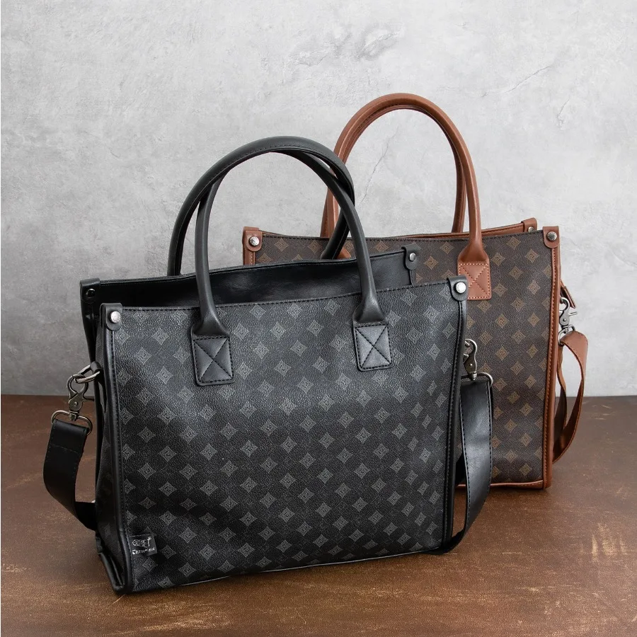 

【Новый стиль】Модная классическая кожаная сумка для ноутбука в корейском стиле, универсальная деловая повседневная сумка для мужчин, подходящая для поездок на работу.