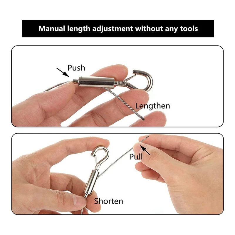 Stainless Steel Picture Hanging Wire Picture Hanging Wire 2M X1.5Mm With Hook, Picture Wire Hanging Kit