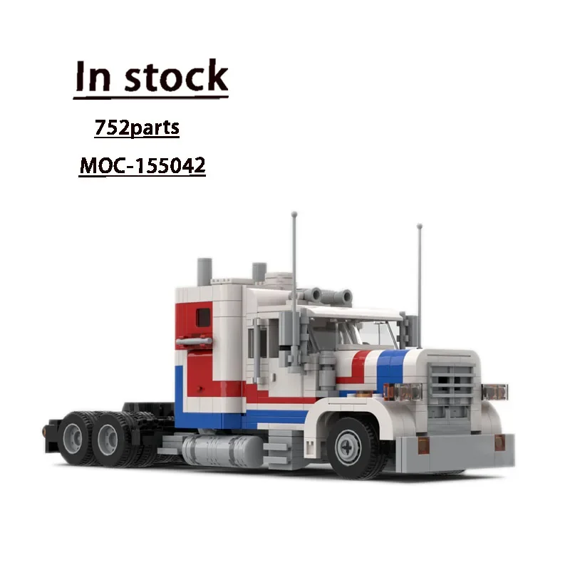 MOC-155042 City Highway Rig Building Blocks para Boy, UCS Semi Truck Assembly, MOC-155042, Building Block Model752Parts, Presente de brinquedo de Natal