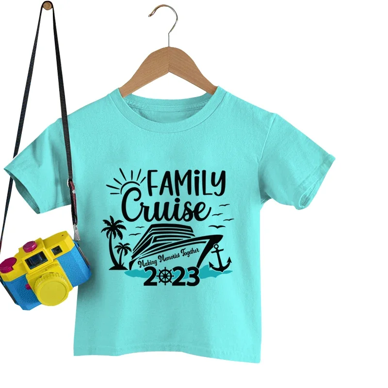 New Summer Family Vacation 2023 T Shirt Family Cruise Trip Tops Tee Matching Family Outfits Mom Dad and Son Daughter T Shirts