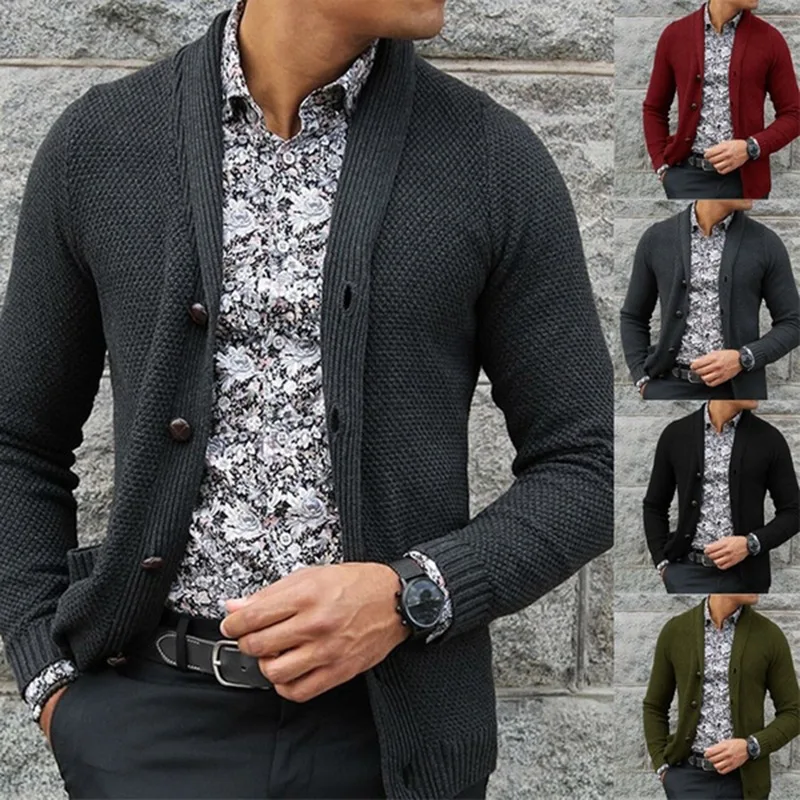 Autumn And Winter Men's Cardigan Single-breasted Knitted Cardigan Sweater Jacket Large Size Men's Clothing