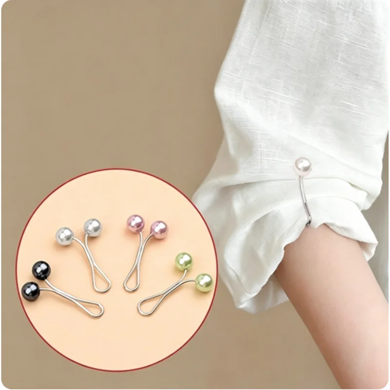 6 pairs of adjustable short sleeves with snap closures, pearl scarf snap closures, and matching headscarf or tie accessory.