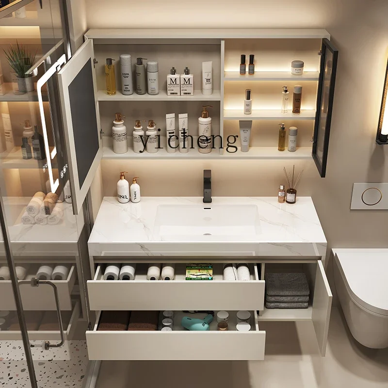 B1  seamless splicing ceramic integrated basin new bathroom cabinet combination sanitary washstand