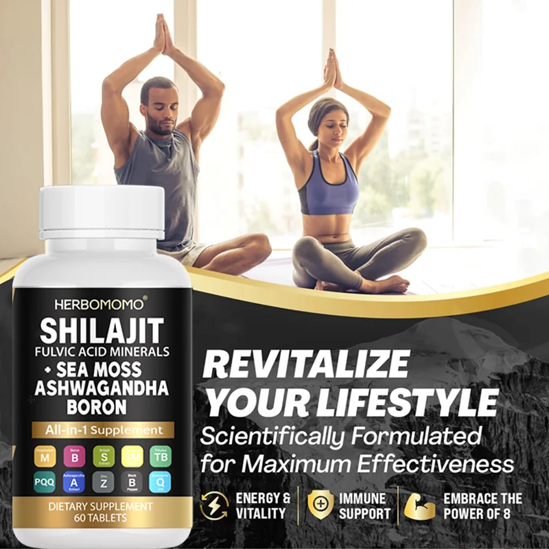 Natural Shilajit Resin Original Drink Mineral Supplements for Immune Health, Metabolism Overall Physical Health - 60 Count