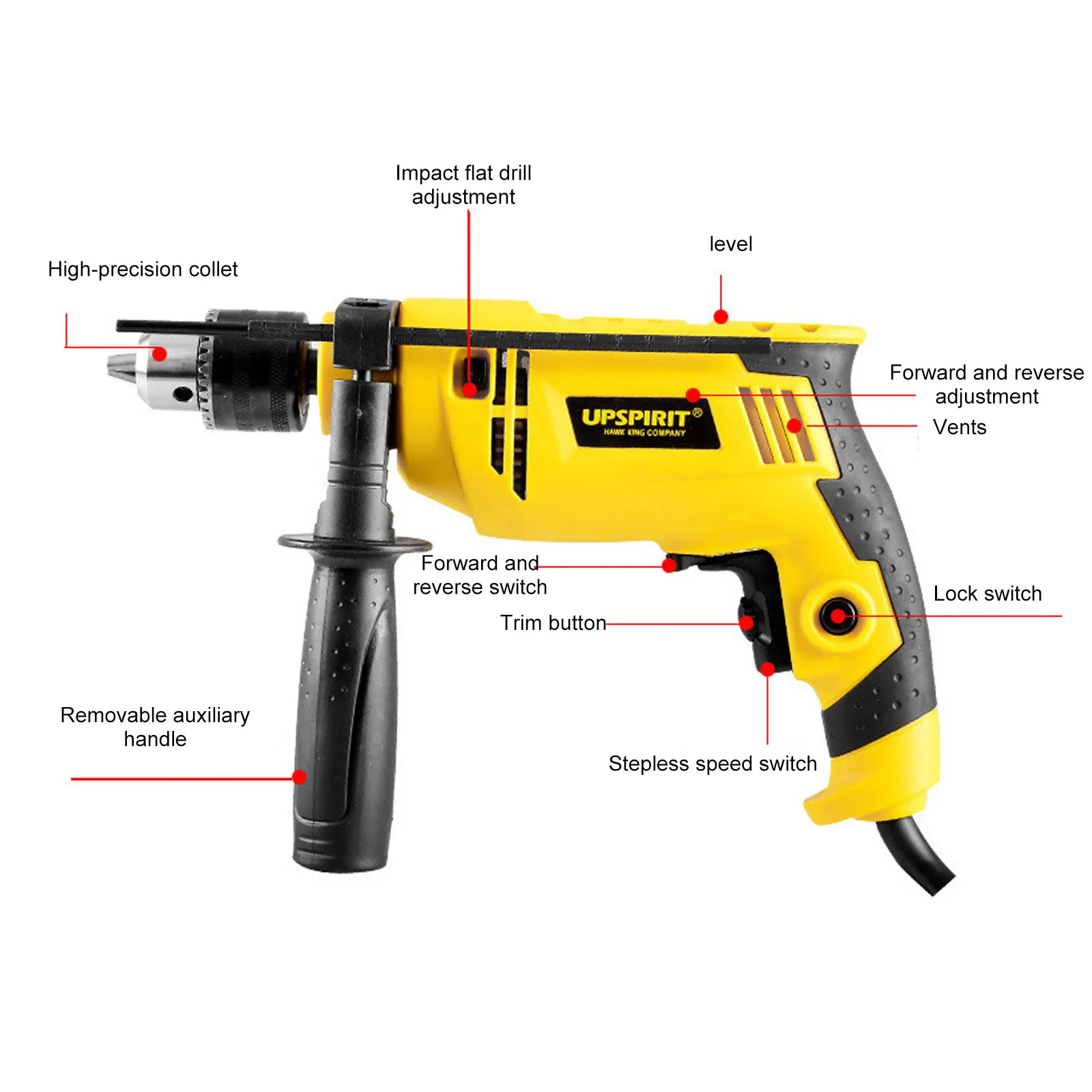 710W Electric Drill Household Large Torque Electric Tool Drill Rotary Tools Kit Home DIY Accessories Dremel Drill Electric Drill