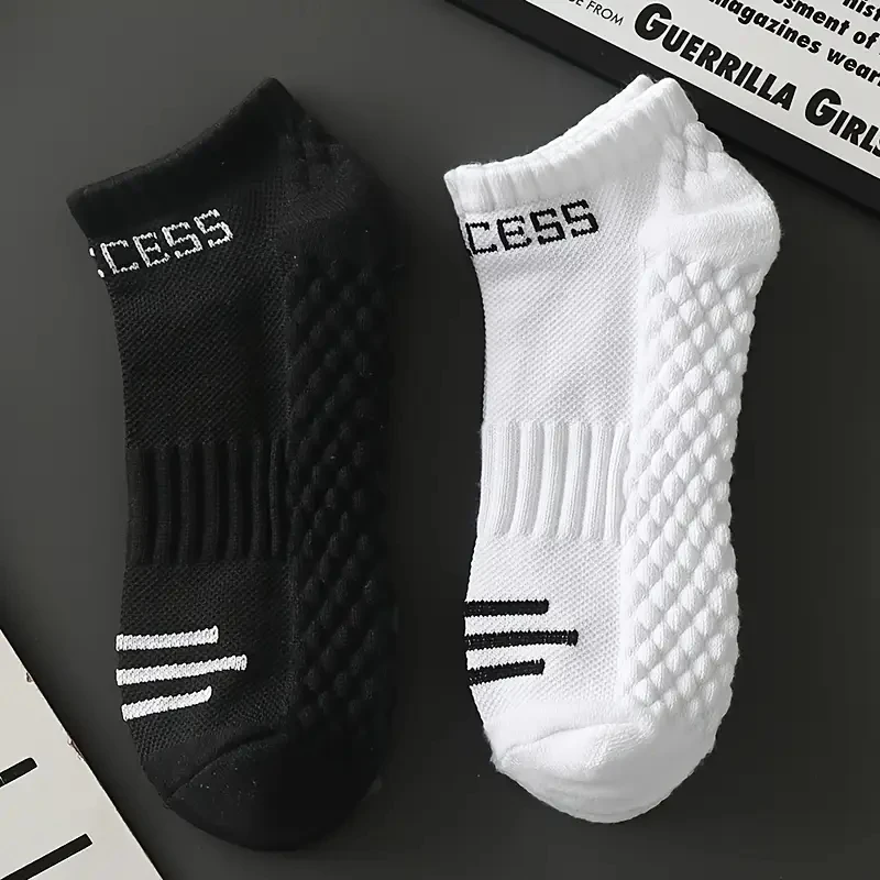 4/8 pares de calcetines deportivos tobilleros para hombre, calcetines deportivos informales suaves de nailon transpirable blanco de verano
