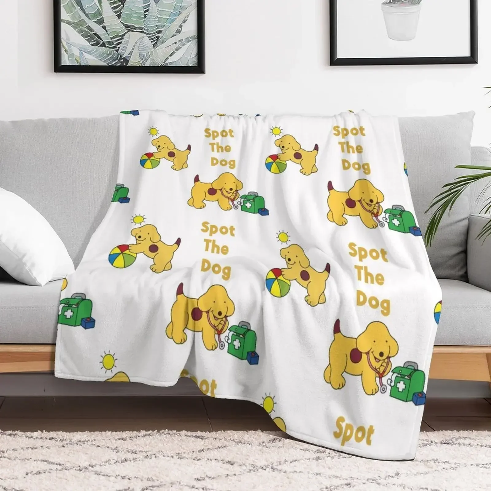 Spot the Dog Cartoon Throw Blanket Sleeping Bag Flannels Blankets