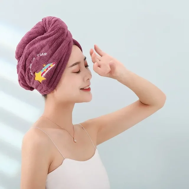 Miękki i chłonny magiczny ręcznik do suszenia włosów z mikrofibry - szybkoschnący turban pod prysznic dla kobiet i dziewcząt, do włosów o normalnym typu, Amagi