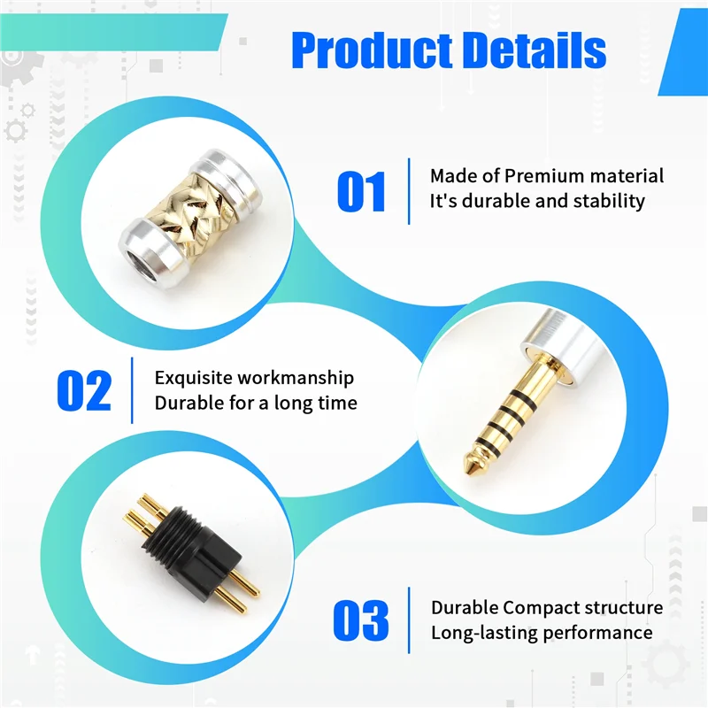 Hifi-hoofdtelefoonkabel 4.4 gebalanceerde stekker 3,5-stekker 2,5 gebalanceerde stekker Middenklasse schuifregelaar 0,78-pins