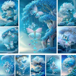 Fantasy Butterfly Landscape Cross Stitch Embroidery Full Kit Needlework Handicraft Hobby Handmade For Adults Wholesale Jewelry