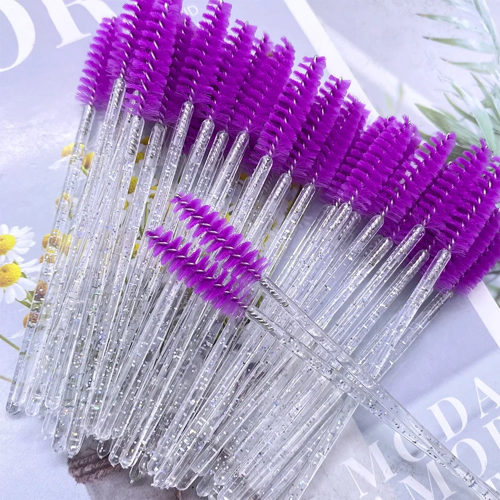 500 قطعة فرشاة الرموش الكريستال الماس مقبض فرشاة للمكياج عصي الماسكارا رمش تمديد أداة لوازم قضيب التخزين المؤقت #4