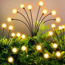 Solar Powered Firefly Lights Flexibility Starburst Swaying Lights Outdoor Waterproof Landscape Lighting Decorative Pathway Yard