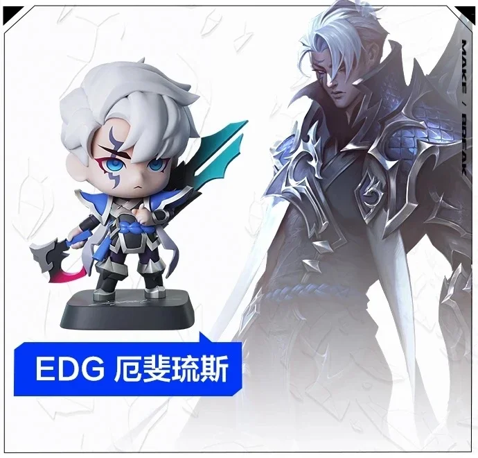 Original LOL League of Legends EDG Yuumi Zoe Viego Aphelios Mini Anime Action Figures Collectible Ornaments Model Gift