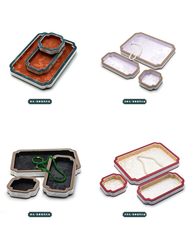 Retro Jewelry Display Tray Luxury Exquisite Ring Earring Organizer Pallet Bracelet Necklaces Jewelry Organizer Display Case