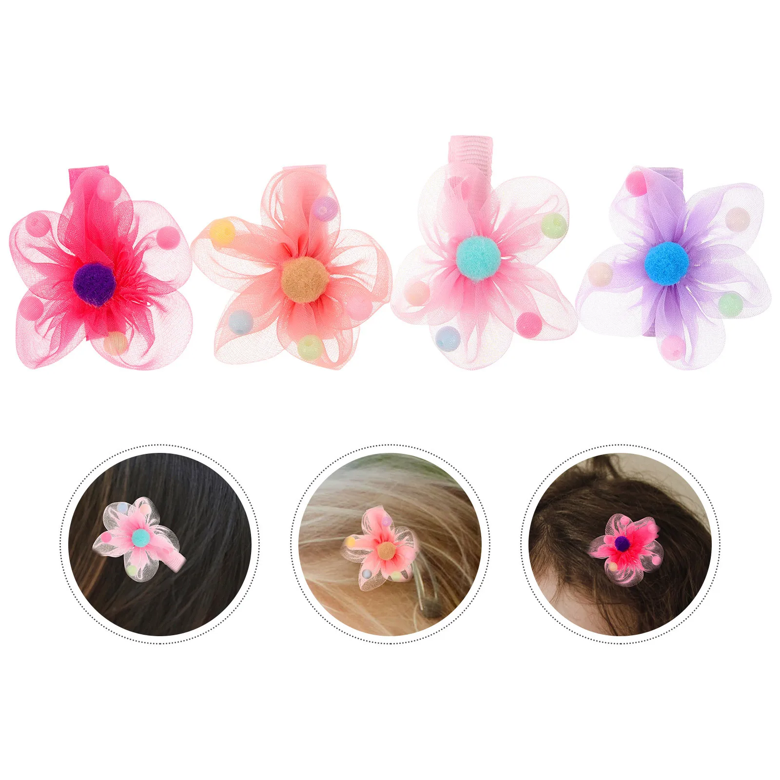 

10 шт., заколки для волос с искусственным жемчугом и цветком, разноцветные для маленьких девочек, детей, аксессуары для волос, заколка с цветком, подарок