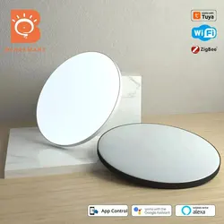 Zemismart 24W Smart LED Luz de Teto IP54 Zigbee WiFi RGBCW Regulável Ultrathin Superfície Montagem Lâmpada Funciona com Tuya Alexa Google Home