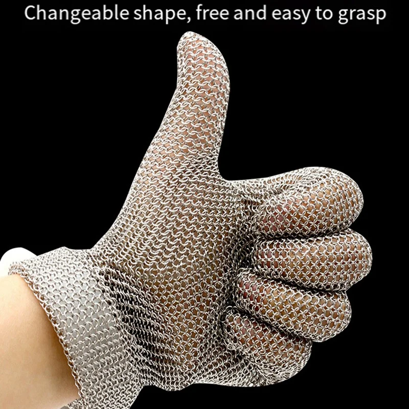 Grade 5 Stainless Steel Wire Wear-Resistant Cut Resistant Gloves Protective Anti-Stabbing Gloves